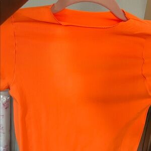 SKIMS Neon Orange Short Sleeve Tee
